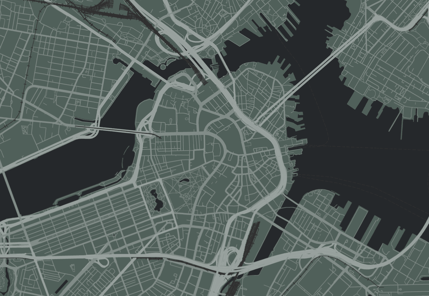 Stylised map of downtown Boston